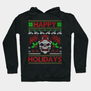 Biker Skull Christmas Hoodie